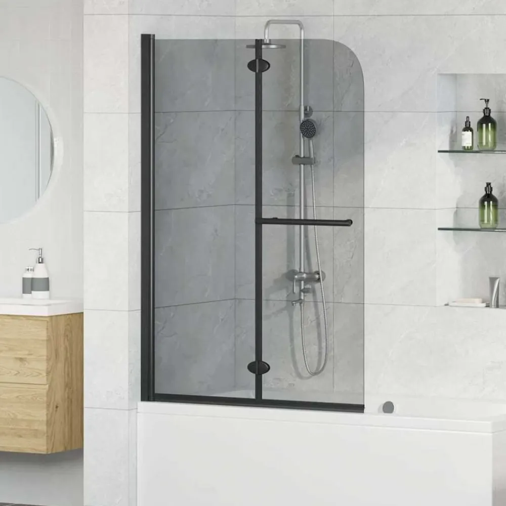 vidaXL Enclosure de Ducha Negro 120 x 140 cm Vidrio ESG y Aluminio New