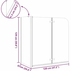 vidaXL Enclosure de Ducha Manual 120 x 68 x 130 cm Negro Clearance