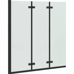 vidaXL Enclosure de Ducha 130 x 138 cm Vidrio ESG y Aluminio Negro New