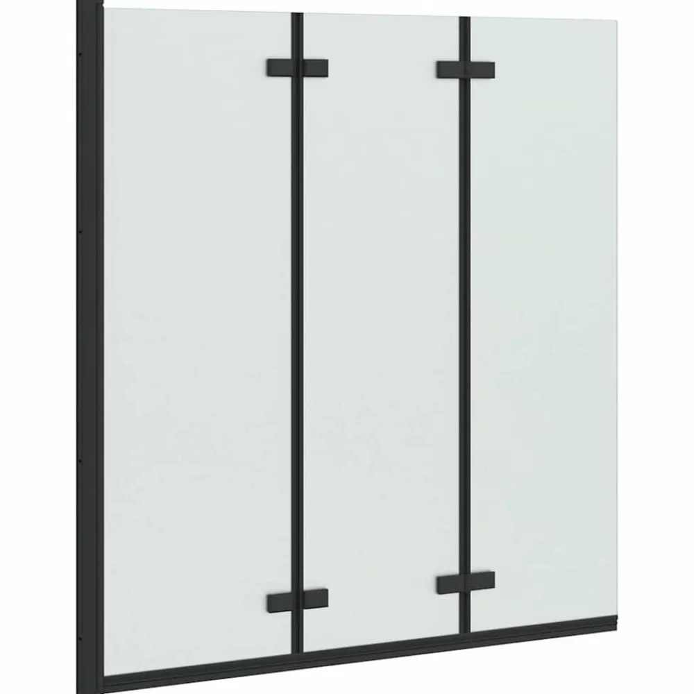 vidaXL Enclosure de Ducha 130 x 138 cm Vidrio ESG y Aluminio Negro New