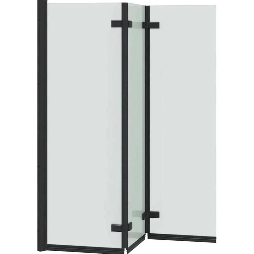 vidaXL Enclosure de Ducha 130 x 138 cm Vidrio ESG y Aluminio Negro New