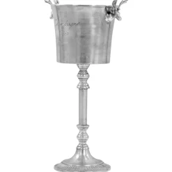 vidaXL Decoración-Enfriador de champán de aluminio macizo 39x29x71 cm plateado