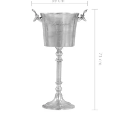 vidaXL Decoración-Enfriador de champán de aluminio macizo 39x29x71 cm plateado