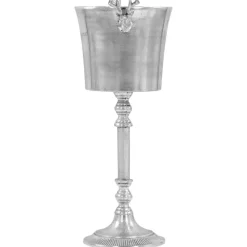 vidaXL Decoración-Enfriador de champán de aluminio macizo 39x29x71 cm plateado