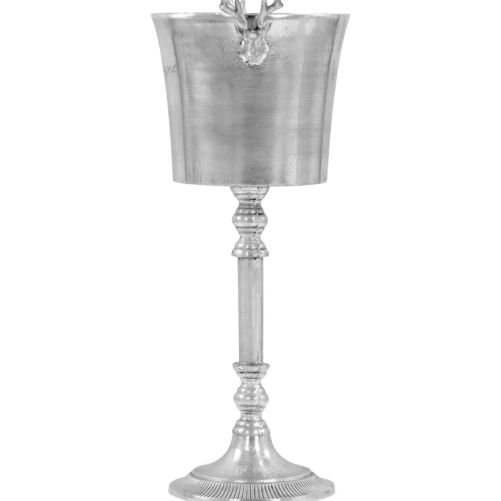 vidaXL Decoración-Enfriador de champán de aluminio macizo 39x29x71 cm plateado