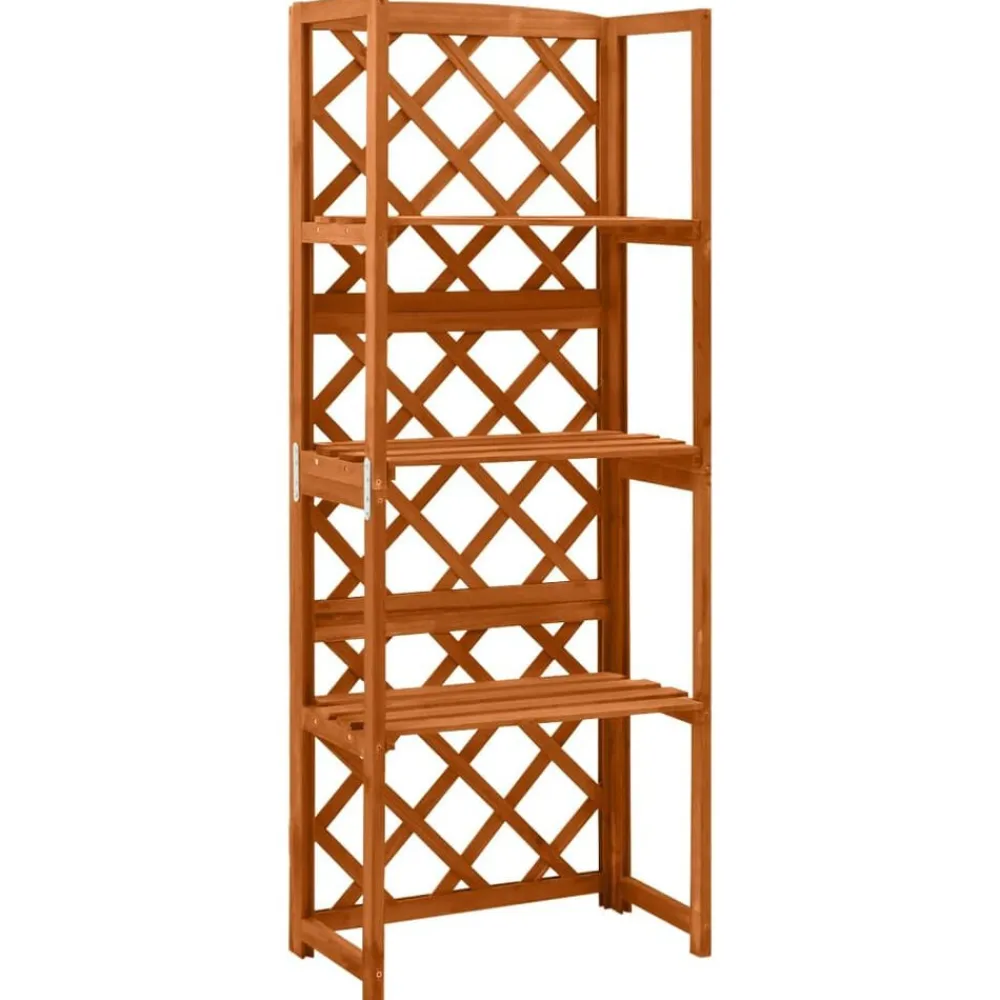 vidaXL Jardín-Enrejado con estantes madera maciza de abeto 55x30x140 cm