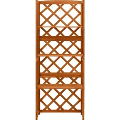 vidaXL Jardín-Enrejado con estantes madera maciza de abeto 55x30x140 cm