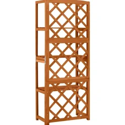 vidaXL Jardín-Enrejado con estantes madera maciza de abeto 55x30x140 cm