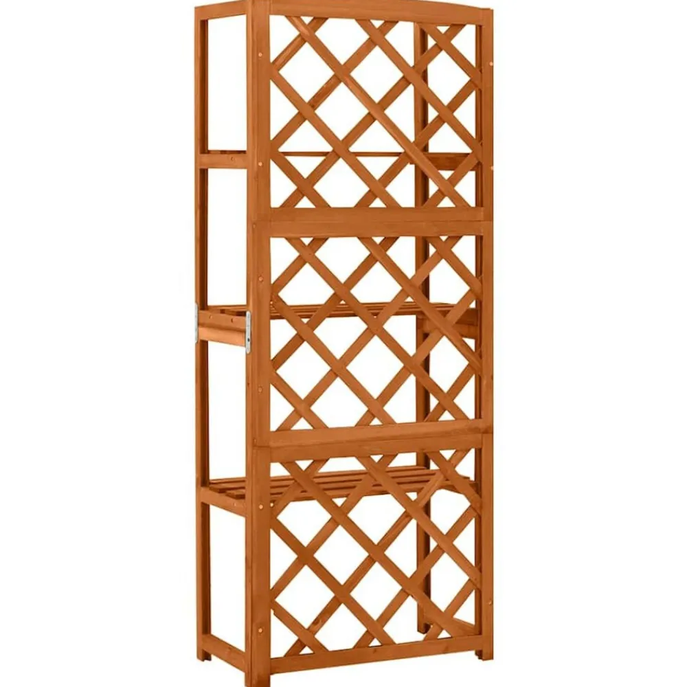 vidaXL Jardín-Enrejado con estantes madera maciza de abeto 55x30x140 cm