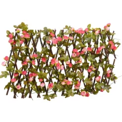 vidaXL Enrejado valla expansible de hiedra artificial rosa 180x20 cm Online