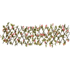 vidaXL Enrejado valla expansible de hiedra artificial rosa 180x20 cm Online