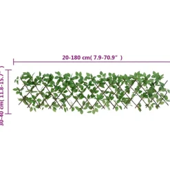 vidaXL Enrejado valla expandible de hiedra artificial verde 180x30 cm