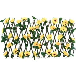 vidaXL Vallas De Jardín-Enrejado valla expansible hiedra artificial amarillo 180x20 cm