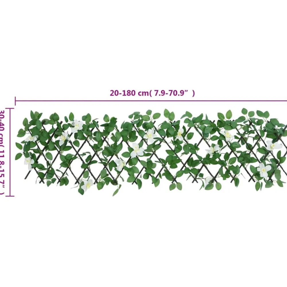 vidaXL Enrejado valla expansible de hiedra artificial verde 180x30 cm Hot