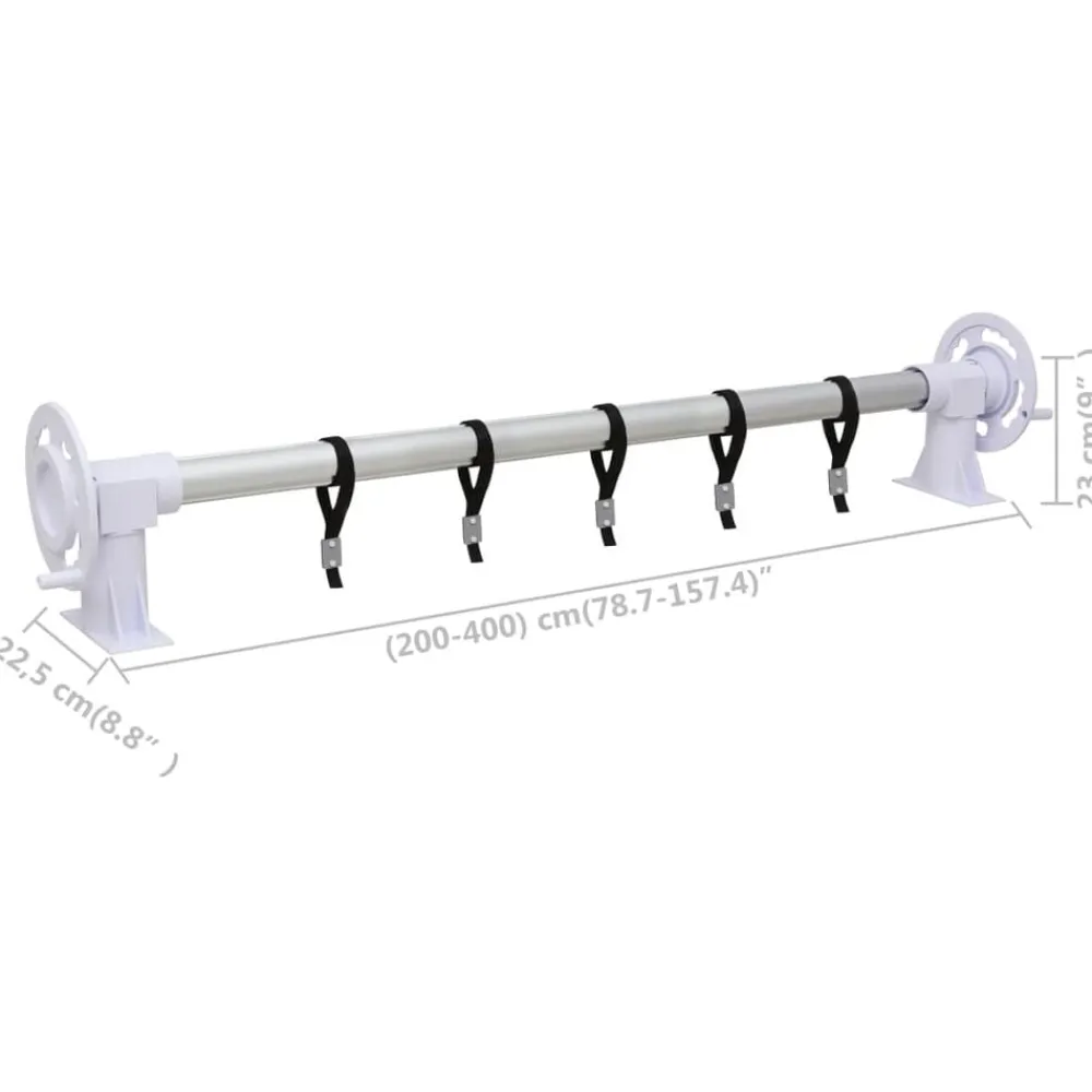 vidaXL Enrollacobertor de piscina con base de plástico
