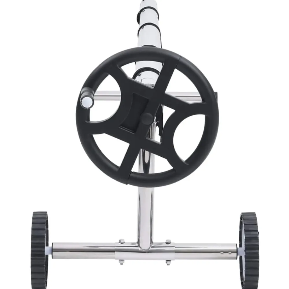 vidaXL Piscina Y Spa-Enrollacobertor para piscinas con base de acero inoxidable