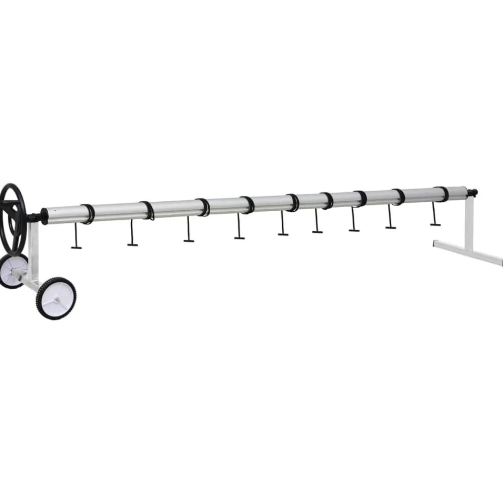 vidaXL Piscina Y Spa-Enrollacobertor para piscinas con base de acero