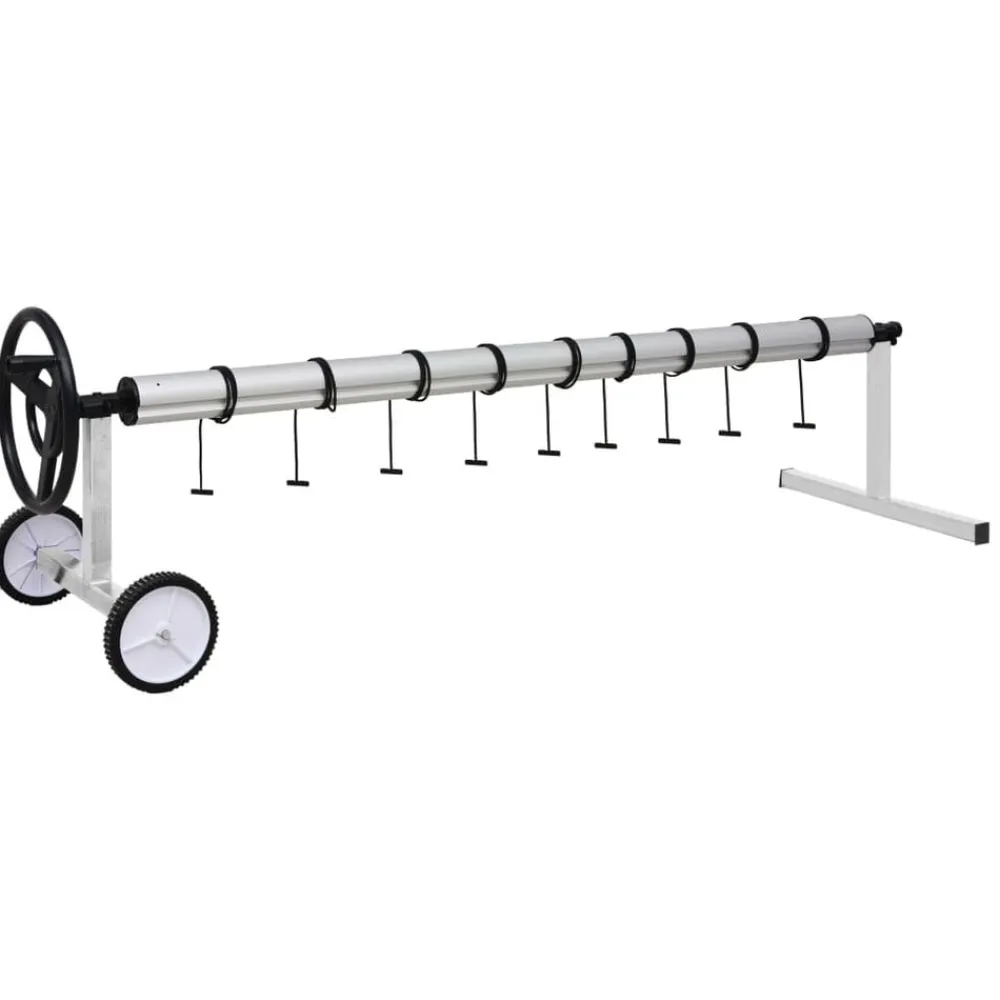 vidaXL Piscina Y Spa-Enrollacobertor para piscinas con base de acero