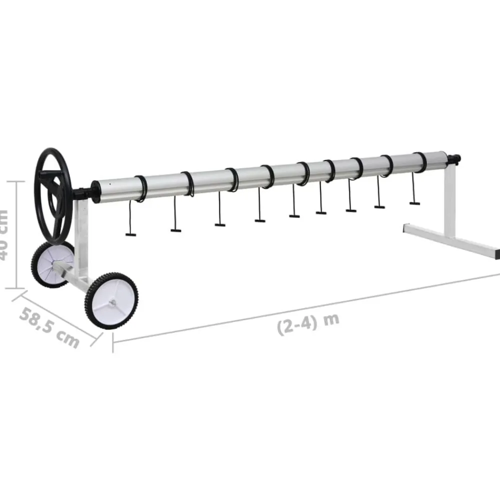vidaXL Piscina Y Spa-Enrollacobertor para piscinas con base de acero