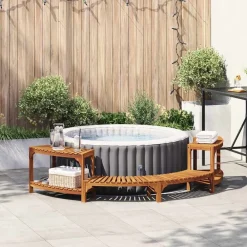 vidaXL Piscina Y Spa-Entorno de Tina de Hidromasaje Semicircular 252 x 112 x 55,5 cm