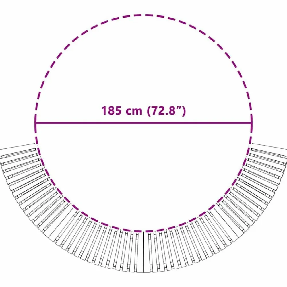 vidaXL Piscina Y Spa-Entorno de Tina de Hidromasaje Semicircular 252 x 112 x 55,5 cm