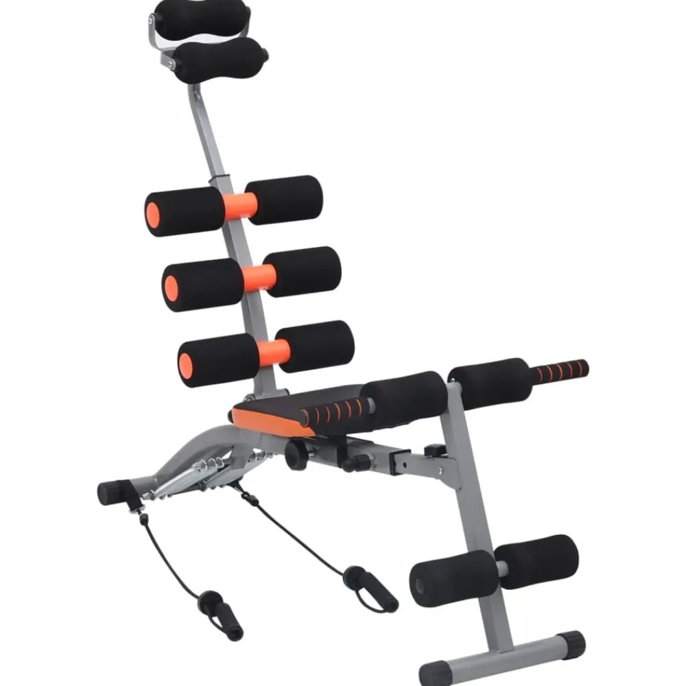 vidaXL Fitness Y Musculación-Entrenador de abdominales en forma de L con cuerdas elásticas
