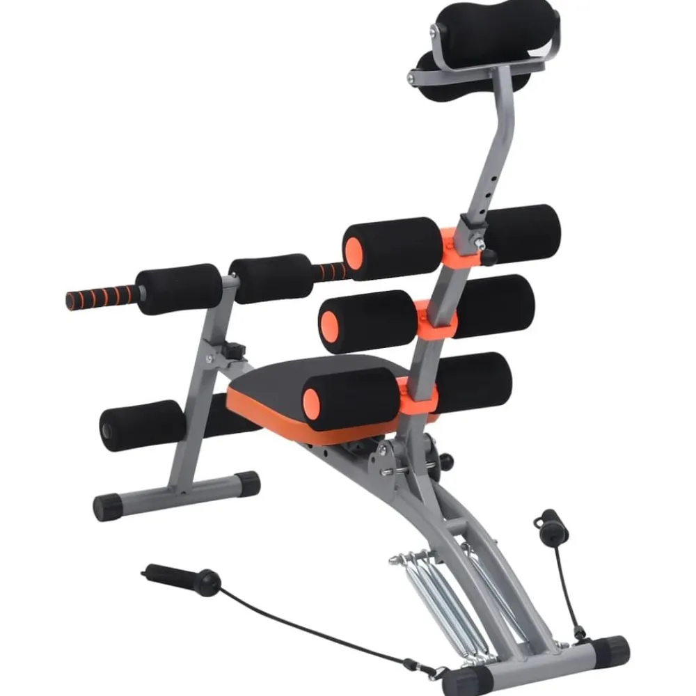 vidaXL Fitness Y Musculación-Entrenador de abdominales en forma de L con cuerdas elásticas