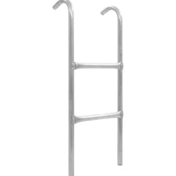 vidaXL Estructuras Para Juegos Al Aire Libre-Escalera de cama elástica de 2 peldaños acero plateado 72 cm (apto para 65 cm de alto)
