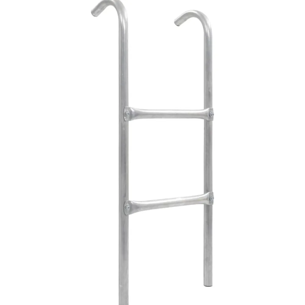 vidaXL Estructuras Para Juegos Al Aire Libre-Escalera de cama elástica de 2 peldaños acero plateado 72 cm (apto para 65 cm de alto)
