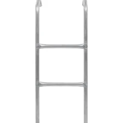 vidaXL Estructuras Para Juegos Al Aire Libre-Escalera de cama elástica de 2 peldaños acero plateado 72 cm (apto para 65 cm de alto)