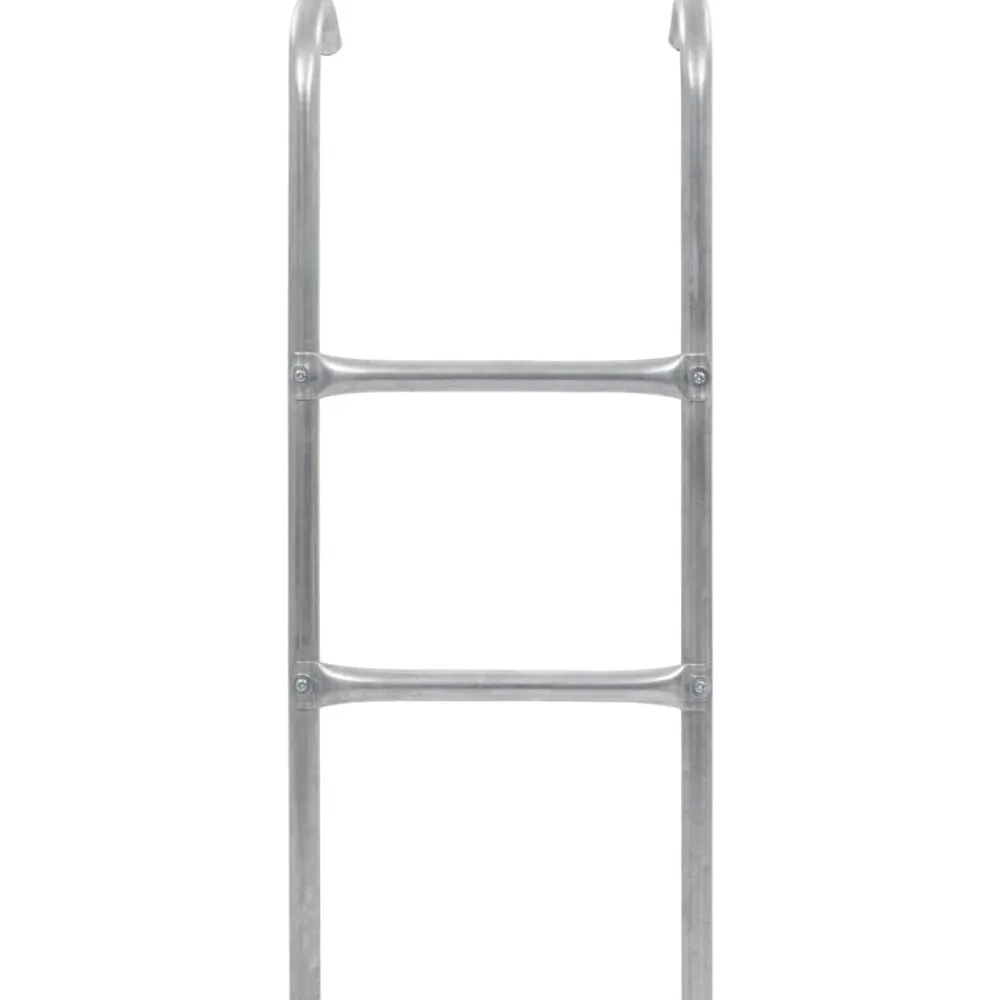 vidaXL Estructuras Para Juegos Al Aire Libre-Escalera de cama elástica de 2 peldaños acero plateado 72 cm (apto para 65 cm de alto)