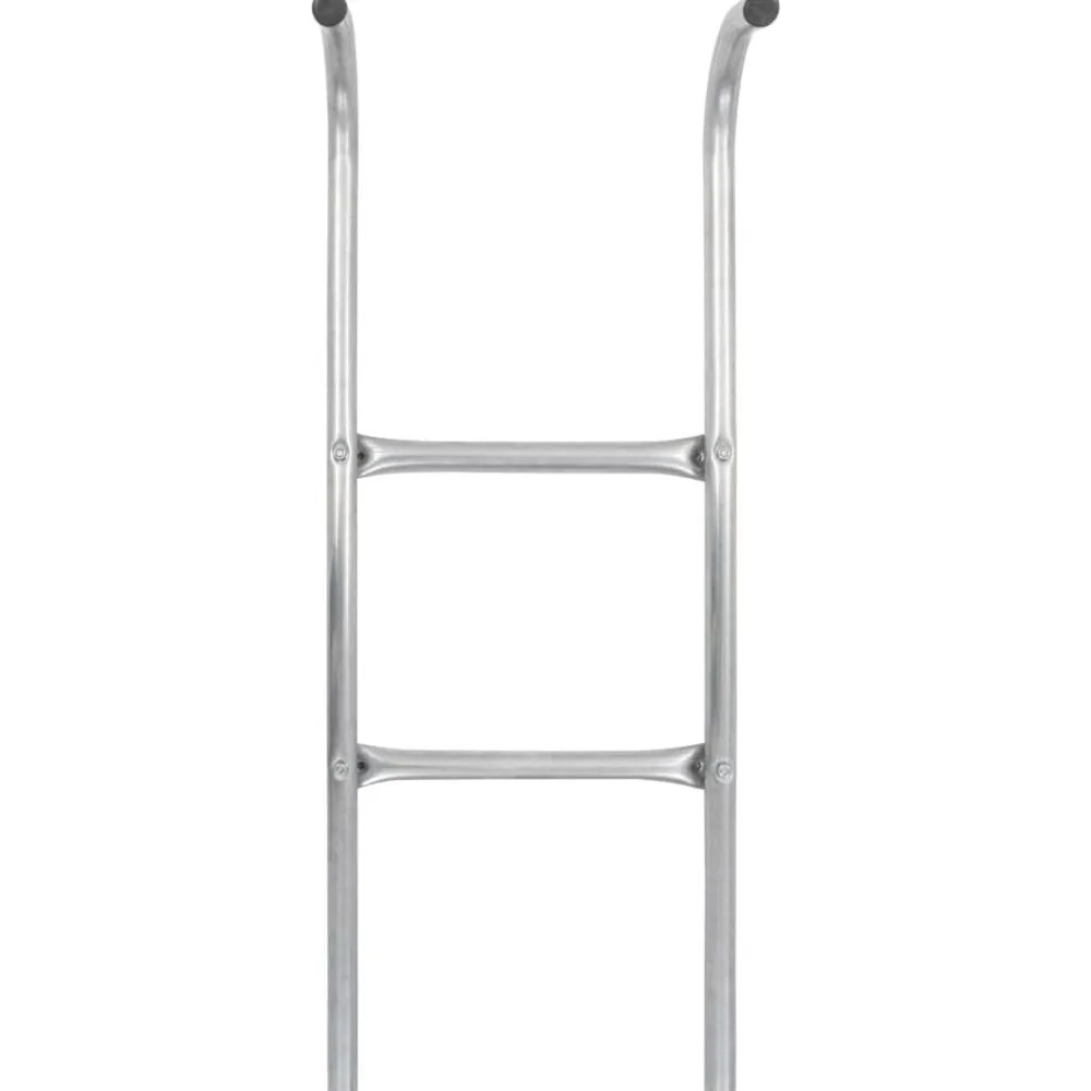 vidaXL Estructuras Para Juegos Al Aire Libre-Escalera de cama elástica de 2 peldaños acero plateado 72 cm (apto para 65 cm de alto)