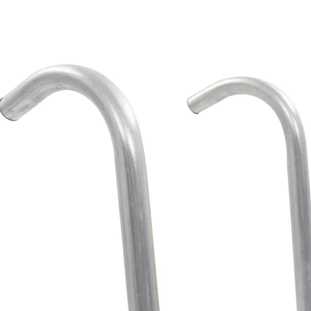 vidaXL Estructuras Para Juegos Al Aire Libre-Escalera de cama elástica de 2 peldaños acero plateado 72 cm (apto para 65 cm de alto)