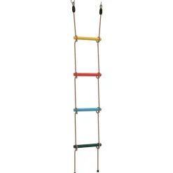 vidaXL Escalera de cuerda para niños con 4 peldaños multicolor Discount