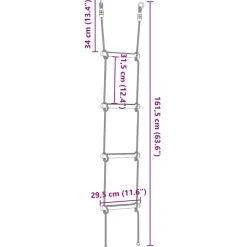 vidaXL Escalera de cuerda para niños con 4 peldaños multicolor Discount