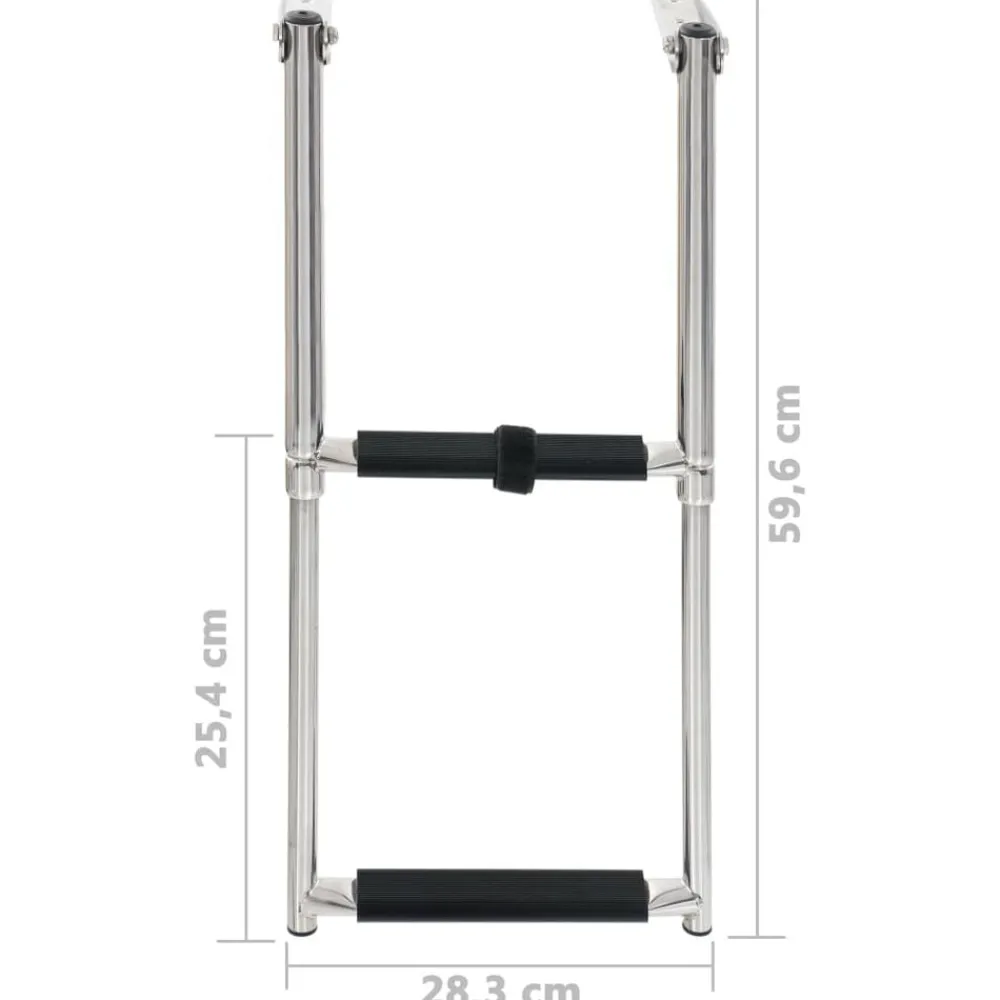 vidaXL Piezas Y Accesorios Para Vehículos-Escalera de embarque plegable 2 peldaños acero inoxidable