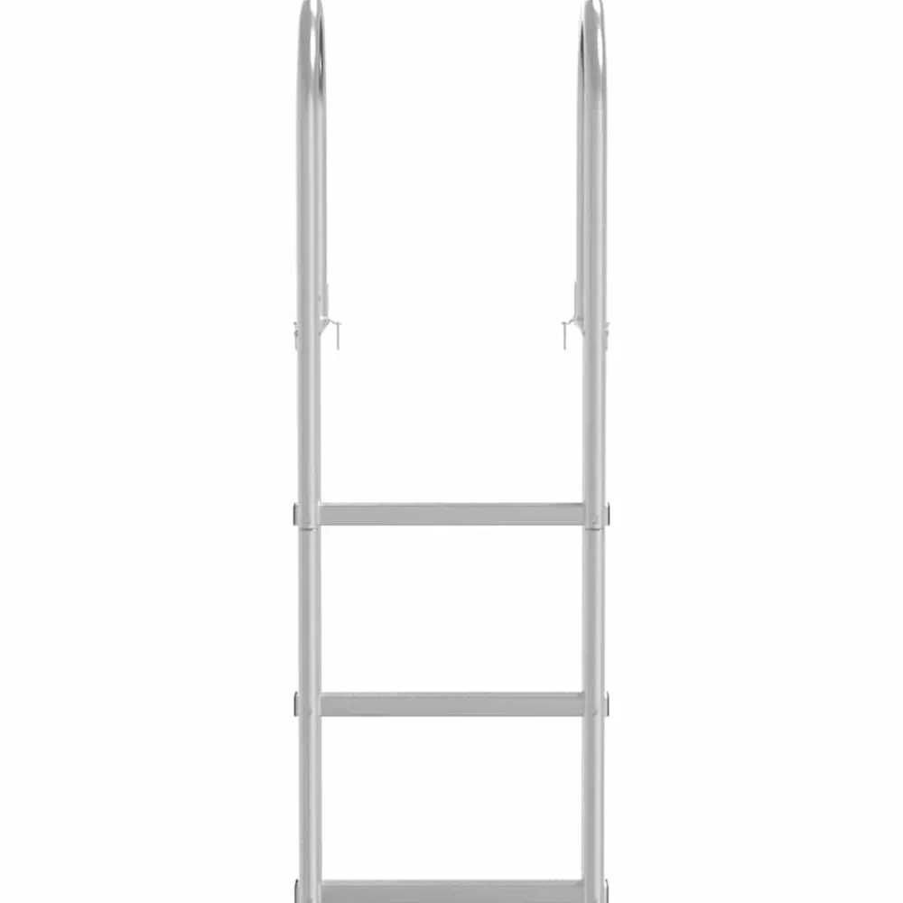 vidaXL Piezas Y Accesorios Para Vehículos-Escalera de muelle de 3 pasos Plateado 45 x 11,5 x 134 cm