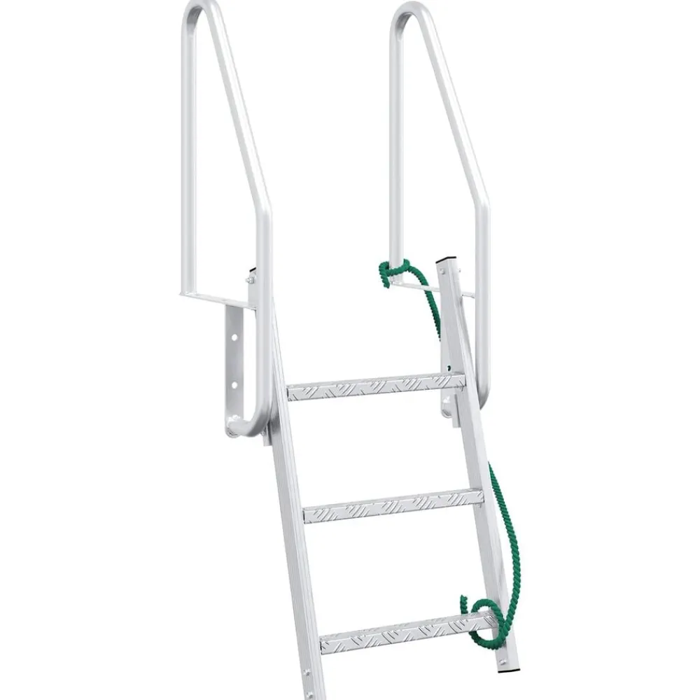 vidaXL Piezas Y Accesorios Para Vehículos-Escalera de muelle de 3 pasos Plateado 58 x 77 x 144 cm