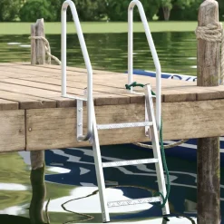 vidaXL Piezas Y Accesorios Para Vehículos-Escalera de muelle de 3 pasos Plateado 58 x 77 x 144 cm