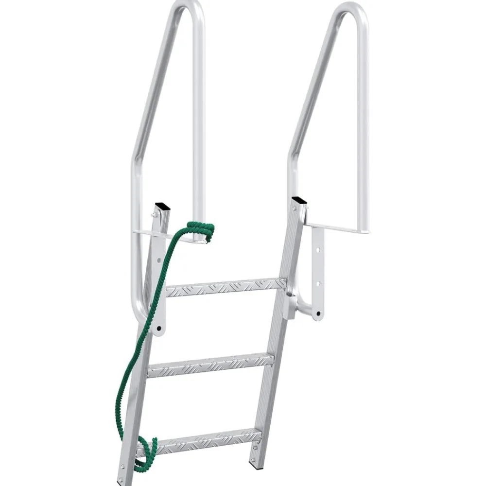 vidaXL Piezas Y Accesorios Para Vehículos-Escalera de muelle de 3 pasos Plateado 58 x 77 x 144 cm