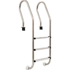 vidaXL Escalera de piscina 3 peldaños acero inoxidable 304 120 cm Sale