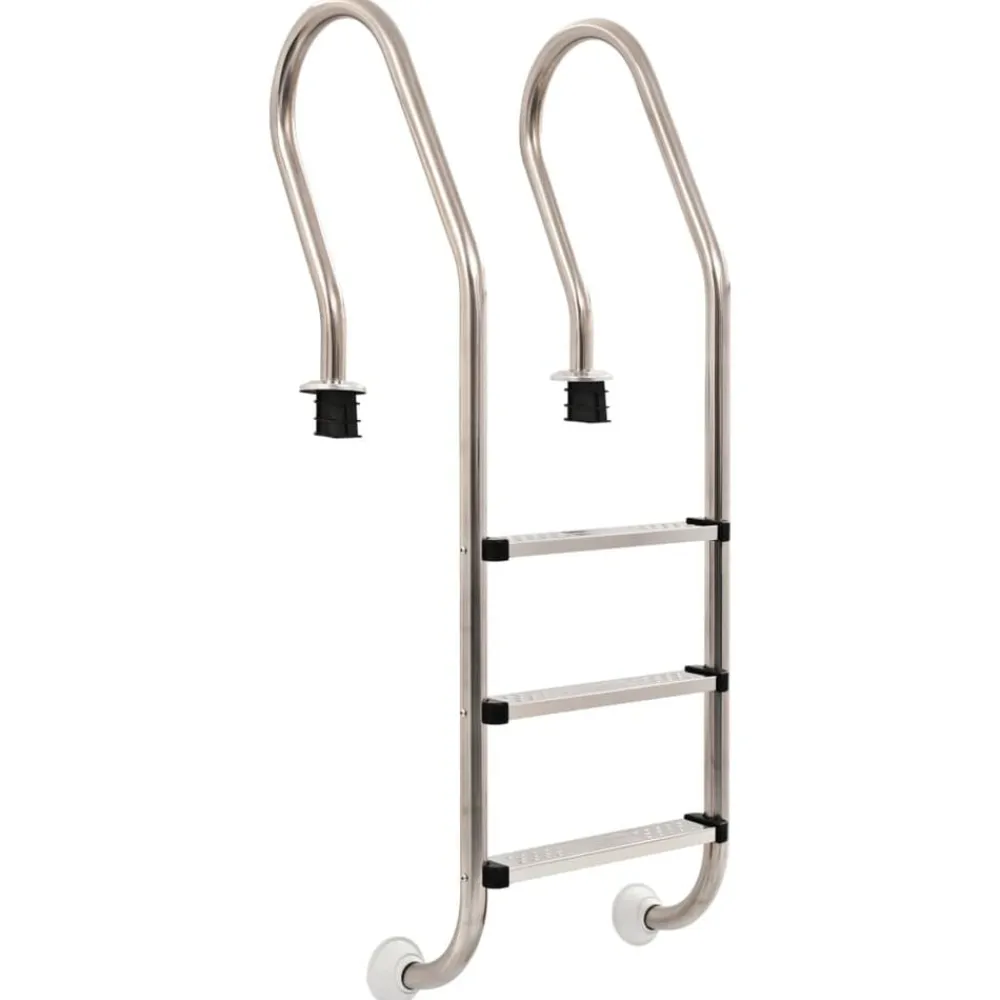 vidaXL Escalera de piscina 3 peldaños acero inoxidable 304 120 cm Sale