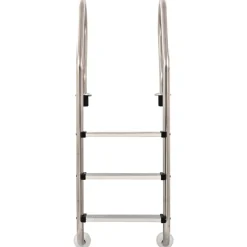vidaXL Escalera de piscina 3 peldaños acero inoxidable 304 120 cm Sale