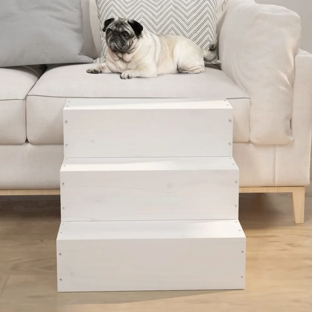 vidaXL Productos Para Mascotas-Escalera para mascotas madera maciza pino 40x37,5x35 cm