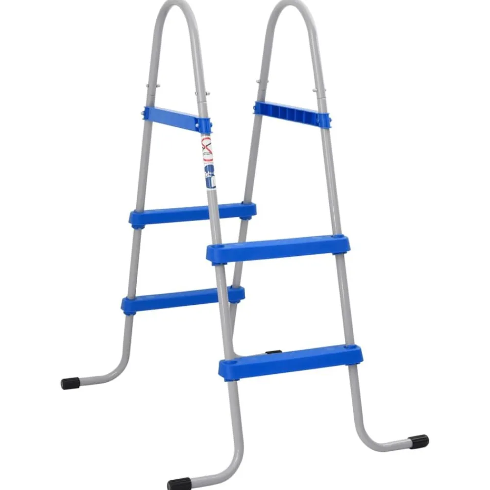 vidaXL Escalera para piscina elevada acero y plástico 84 cm
