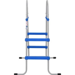 vidaXL Escalera para piscina elevada acero y plástico 84 cm