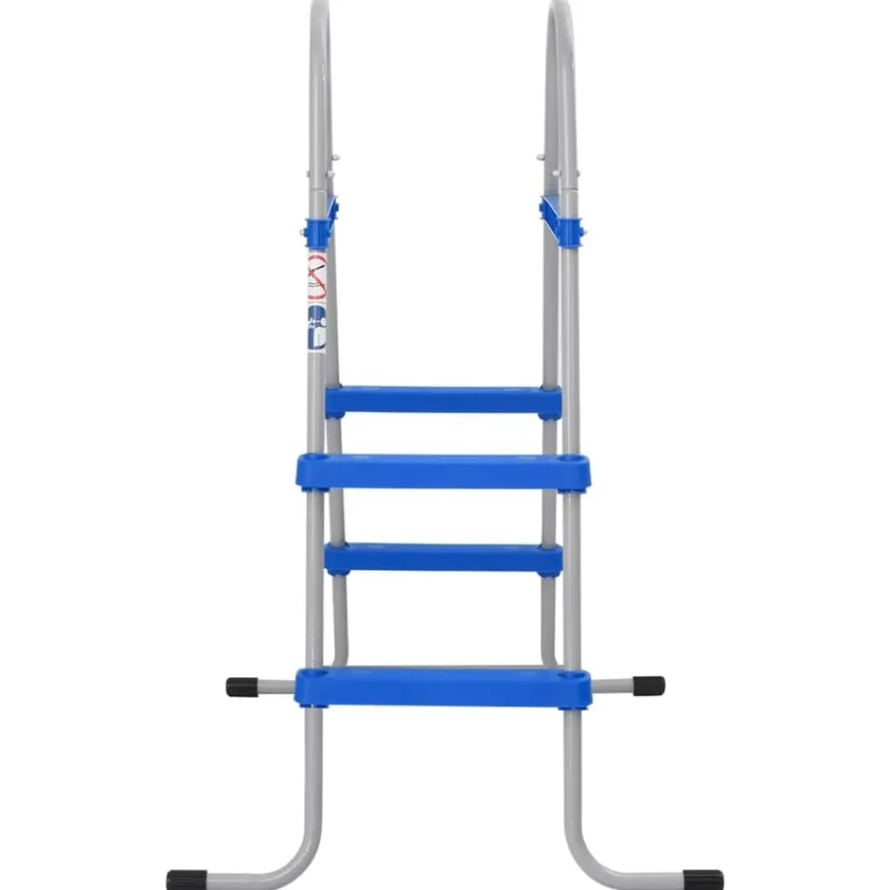 vidaXL Escalera para piscina elevada acero y plástico 84 cm