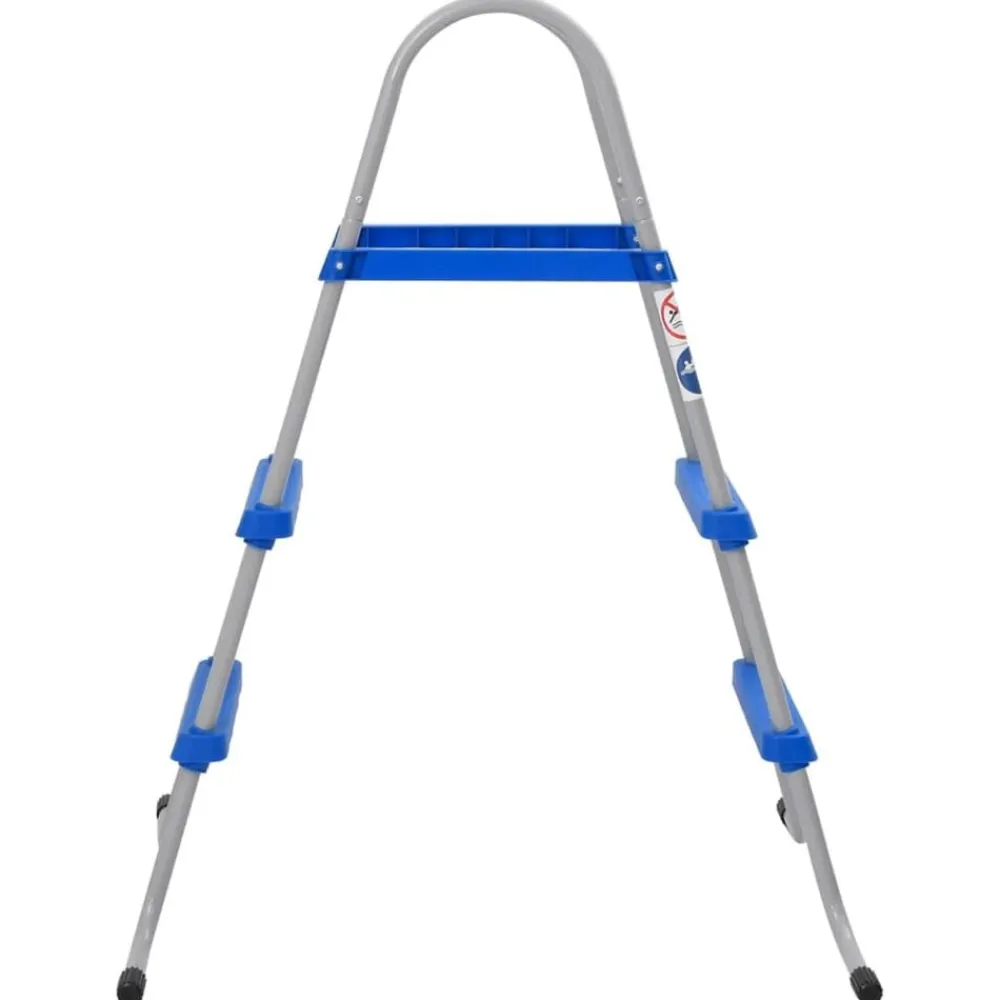 vidaXL Escalera para piscina elevada acero y plástico 84 cm