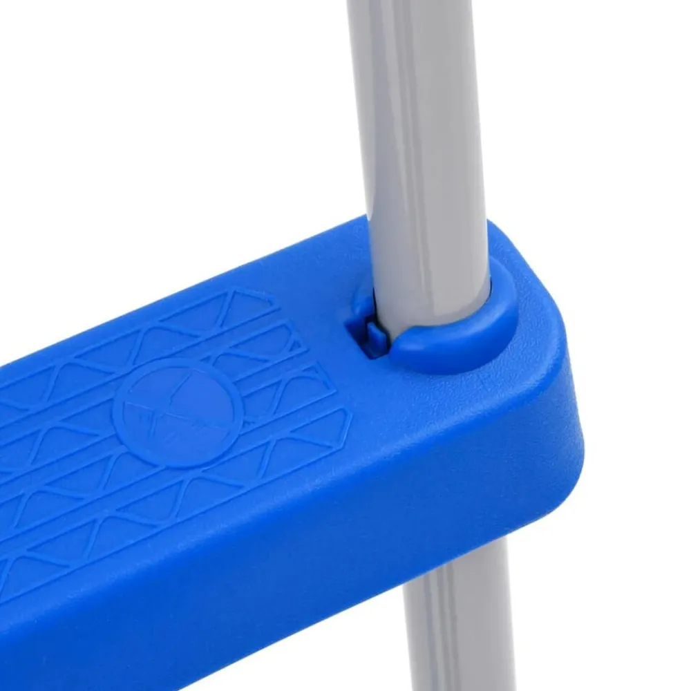 vidaXL Escalera para piscina elevada acero y plástico 84 cm