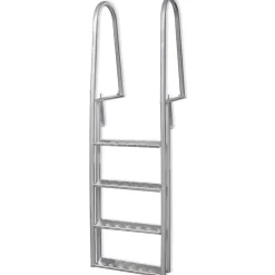 vidaXL Escalera para piscina/muelle con 4 peldaños aluminio 167 cm Outlet